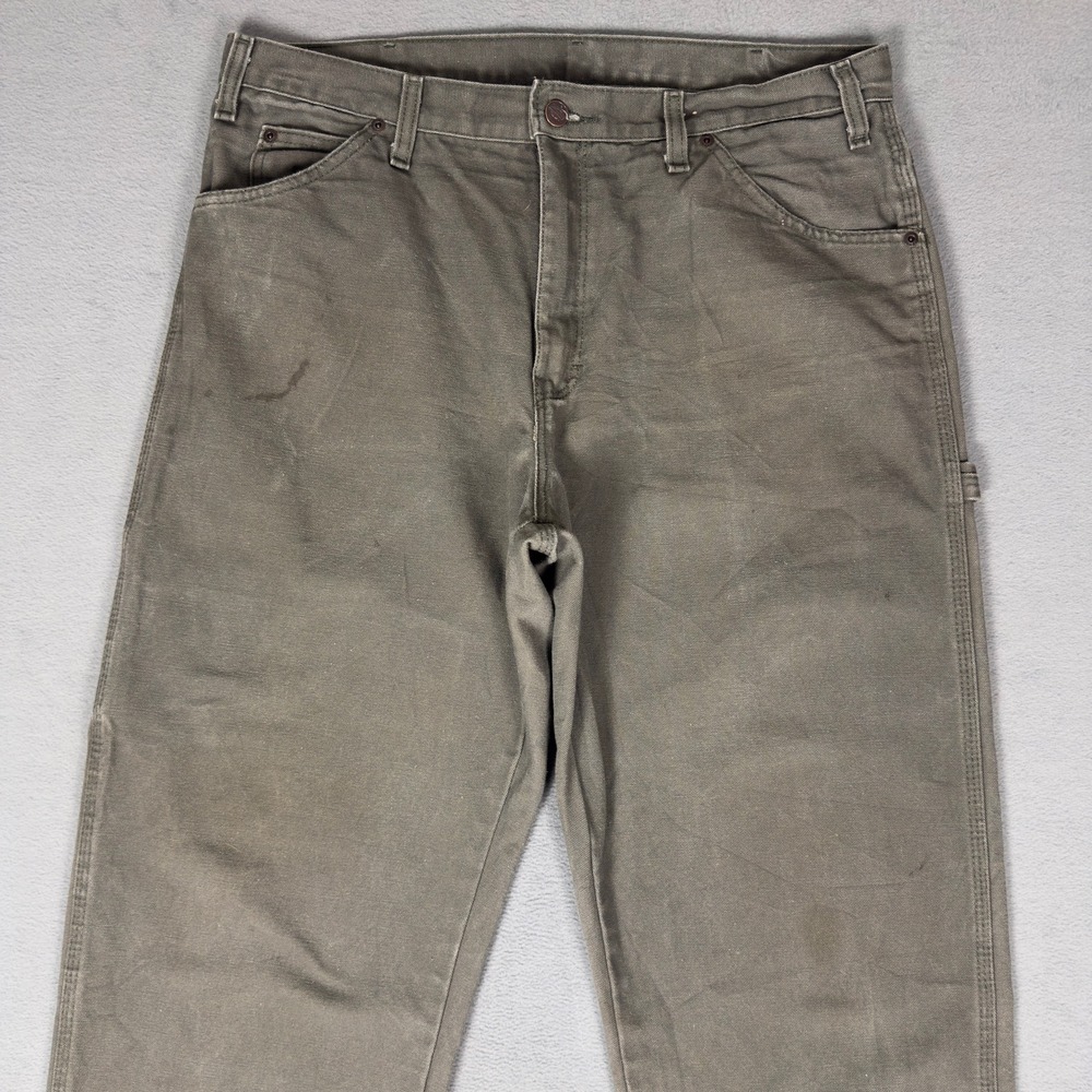 Dickies‎ 1939RMS Relaxed Fit Carpenter Pants Olive Green Gray Duck Canvas 36x32 - Picture 2 of 9